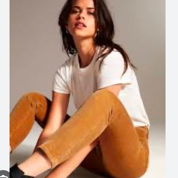 American Eagle Brown Corduroy Highrise Skinny Pants Size 2 Long - Picture 12 of 12